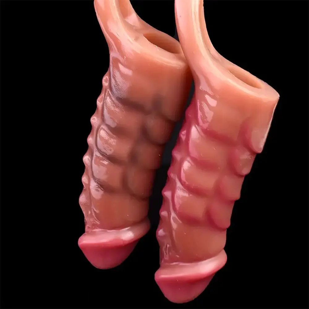 Flesh silicone ribbed sleeve, photo 6
