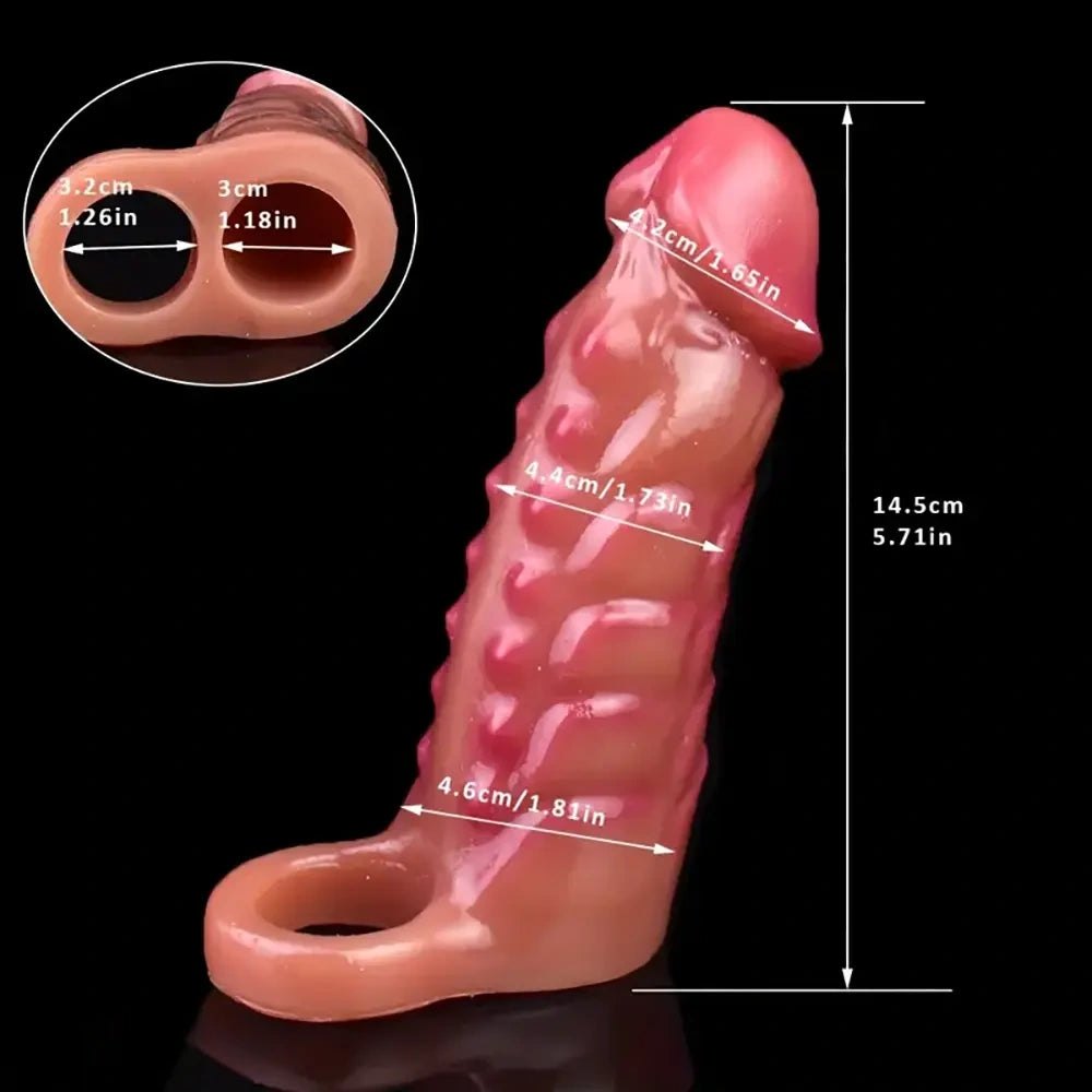 Flesh silicone ribbed sleeve, photo 8