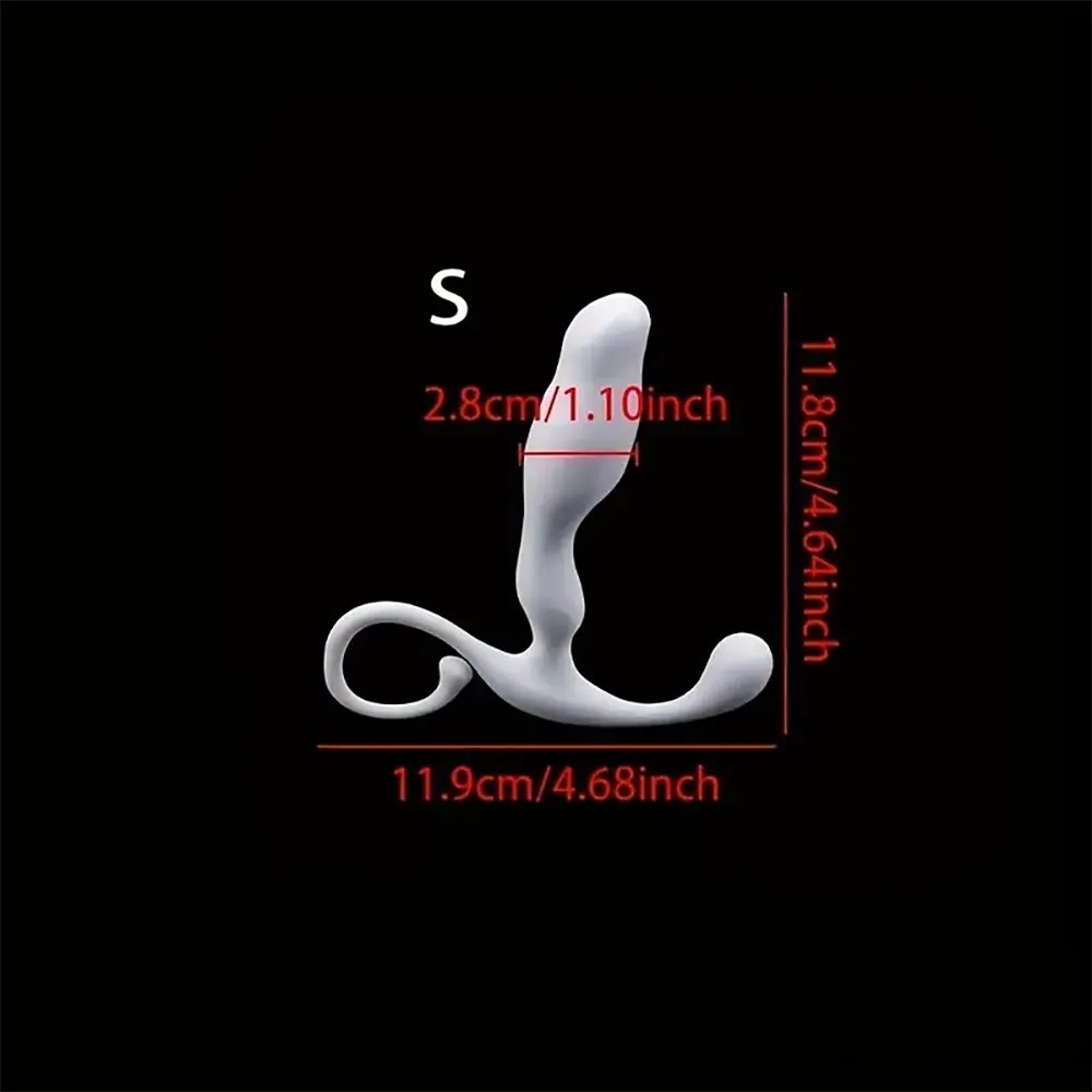 White ribbed TPE dildo with curling tail base, photo 9