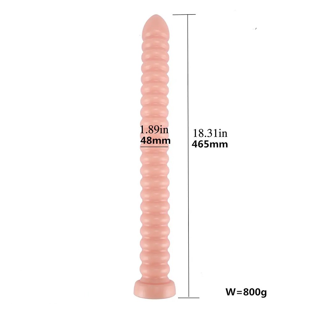Brown ribbed pvc spiral dildo