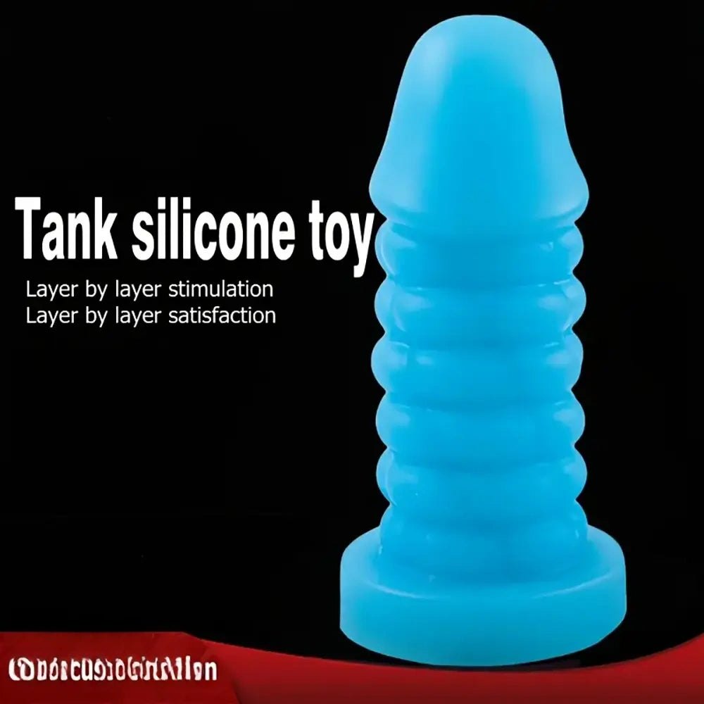 Ribbed spiral thick silicone dildo, photo 11