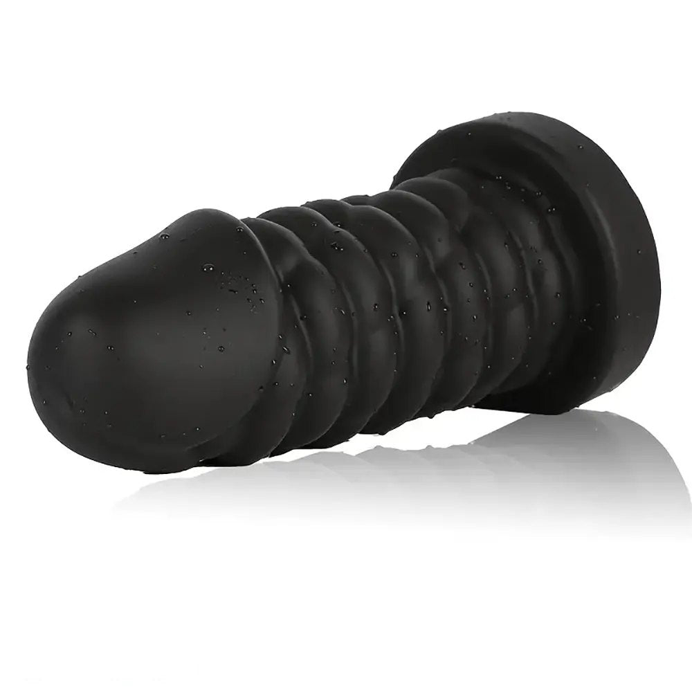 Ribbed spiral thick silicone dildo, photo 3
