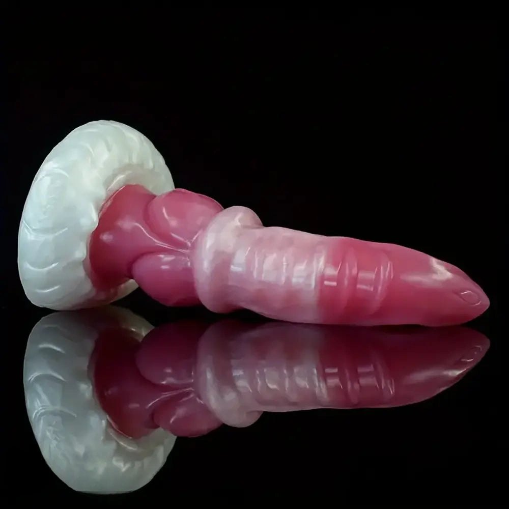 Pink ribbed strap-on dildo, photo 4