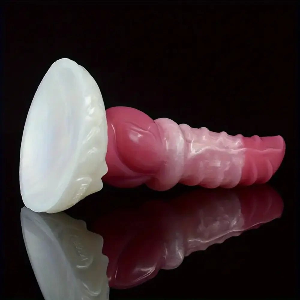 Pink ribbed strap-on dildo, photo 5
