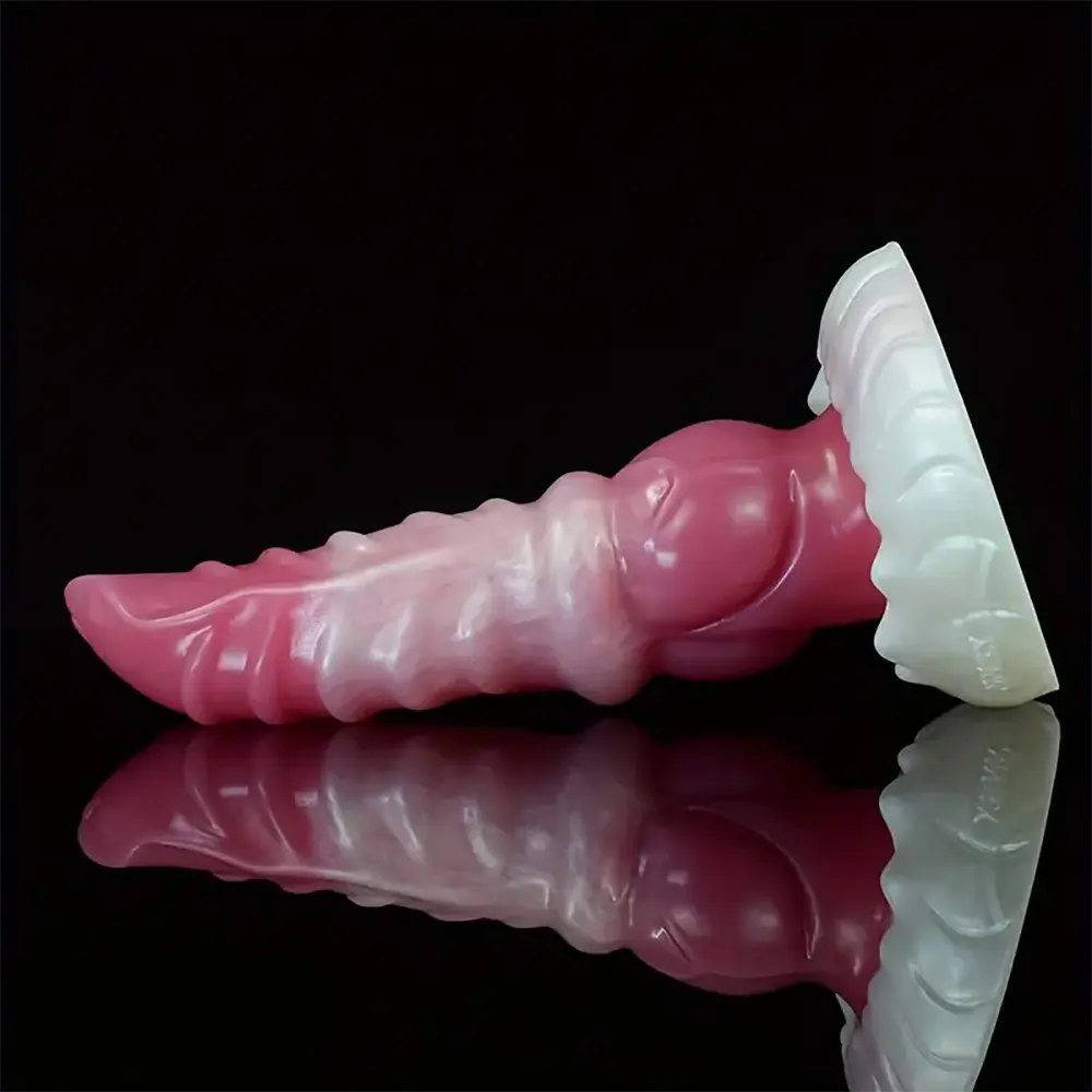 Pink ribbed strap-on dildo, photo 7