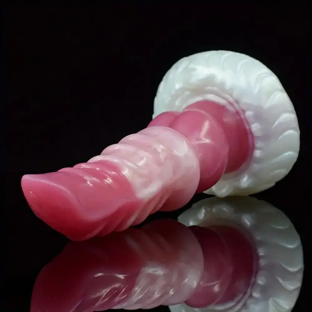 Pink ribbed strap-on dildo, photo 8