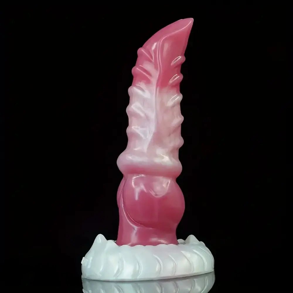 Pink ribbed strap-on dildo, photo 9