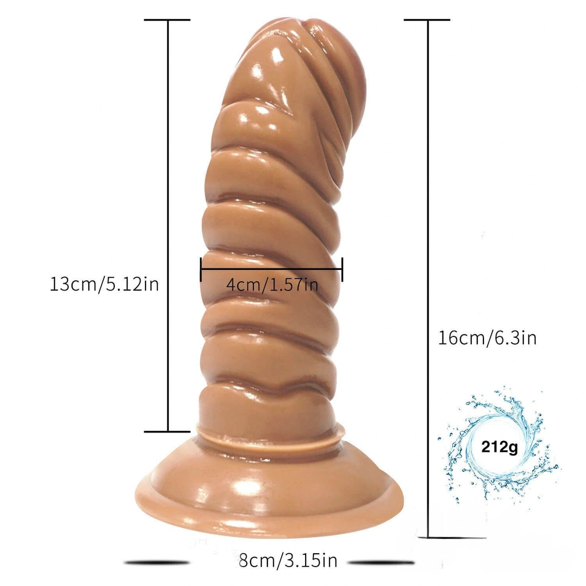 Ribbed suction cup dildo, photo 3