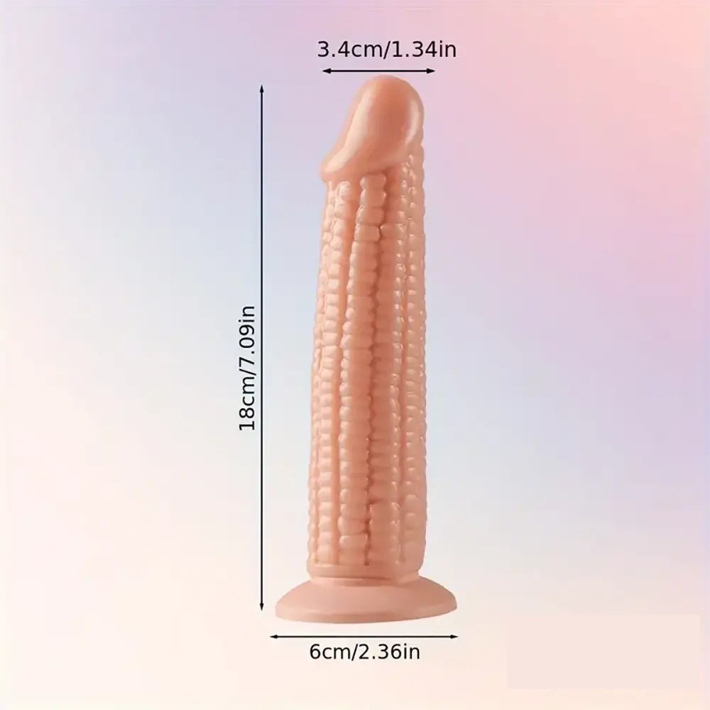 Flesh-tone ribbed realistic PVC dildo, photo 8