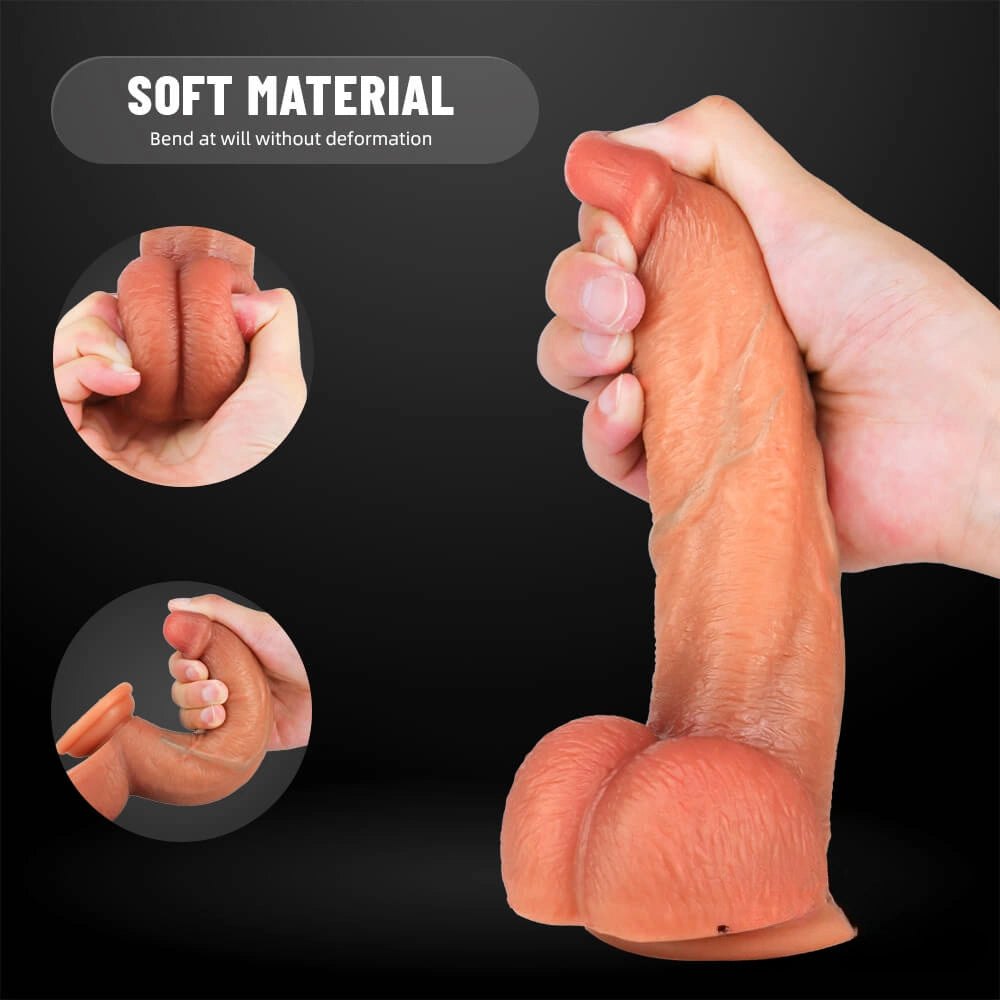 Flesh ribbed suction cup dildo, photo 9