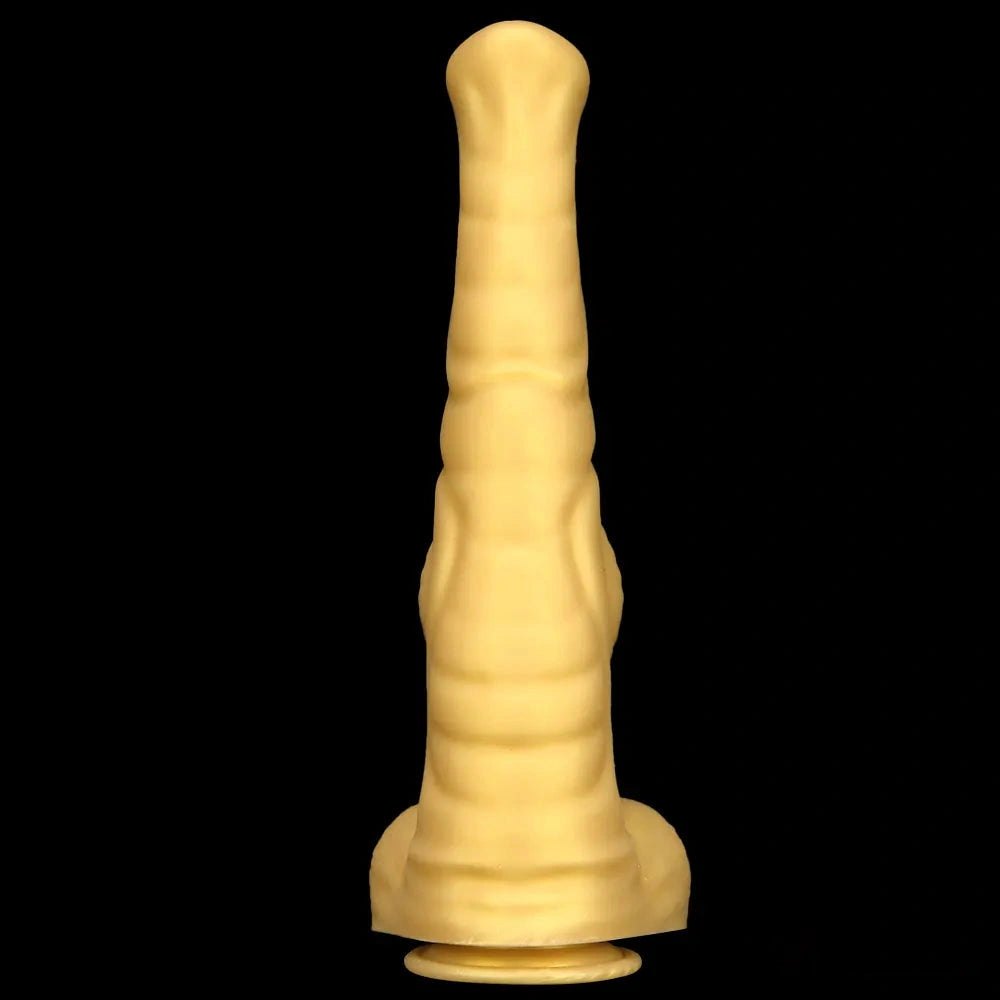 Ribbed tapered animal-style silicone dildo, photo 11