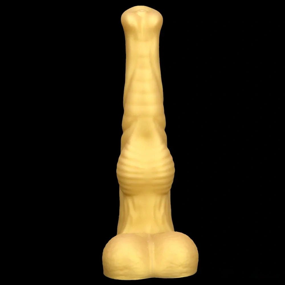 Ribbed tapered animal-style silicone dildo, photo 13