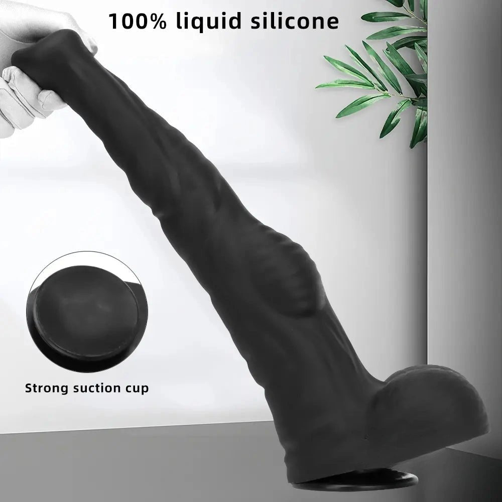 Ribbed tapered animal-style silicone dildo, photo 4