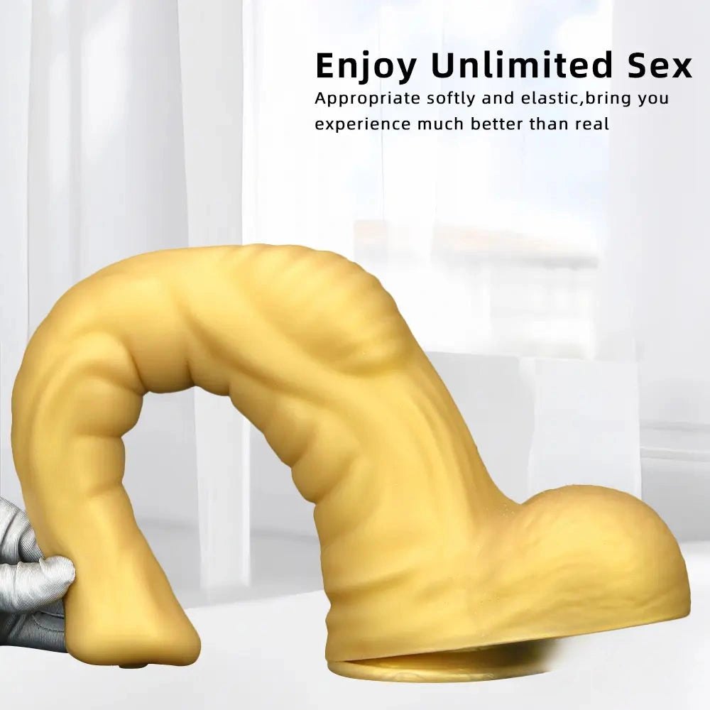 Ribbed tapered animal-style silicone dildo, photo 6