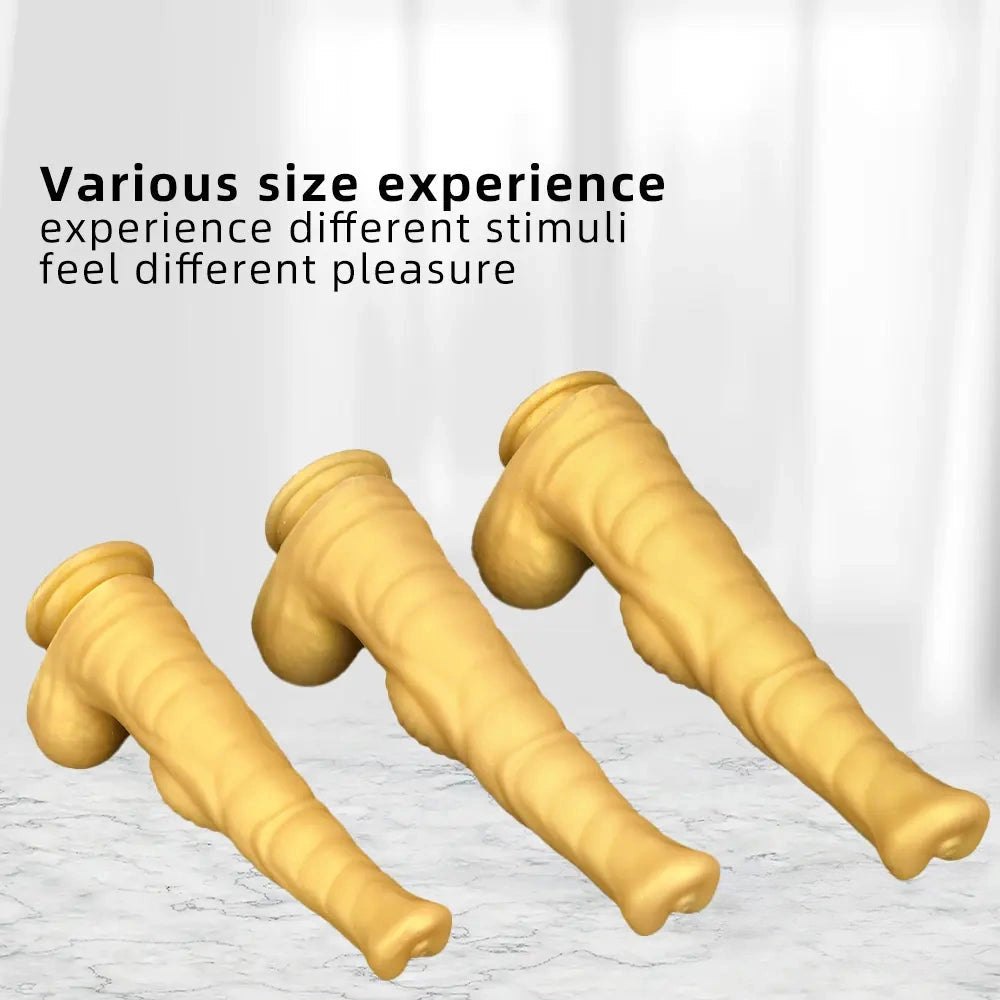 Ribbed tapered animal-style silicone dildo, photo 7