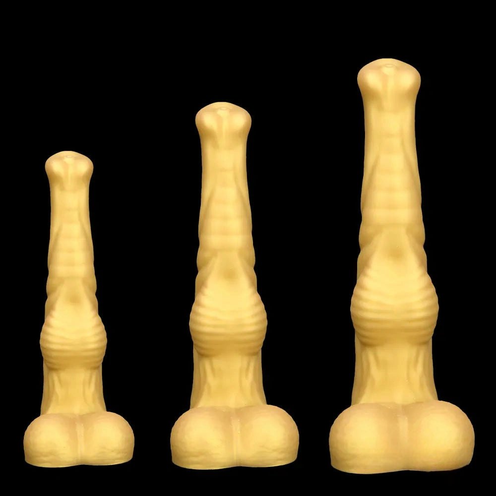 Ribbed tapered animal-style silicone dildo, photo 8