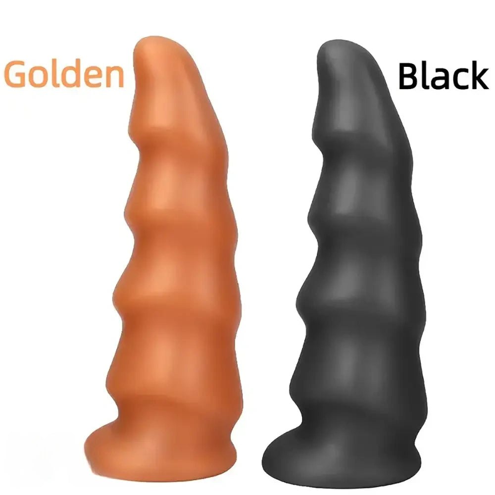 Ribbed tapered PVC anal dildo, photo 1