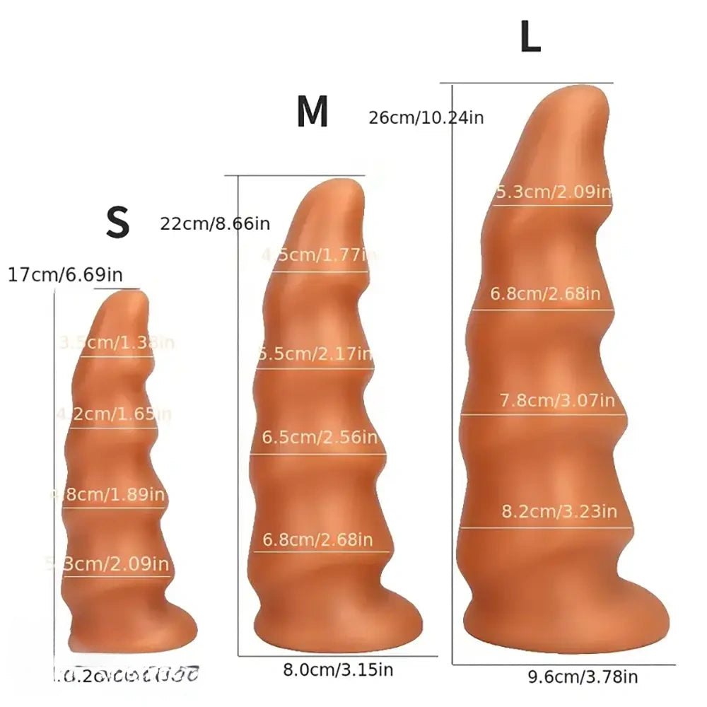 Ribbed tapered PVC anal dildo, photo 10
