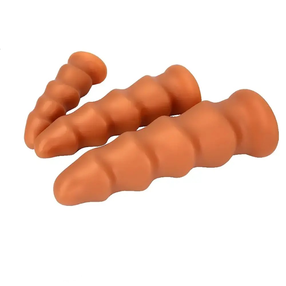 Ribbed tapered PVC anal dildo, photo 3