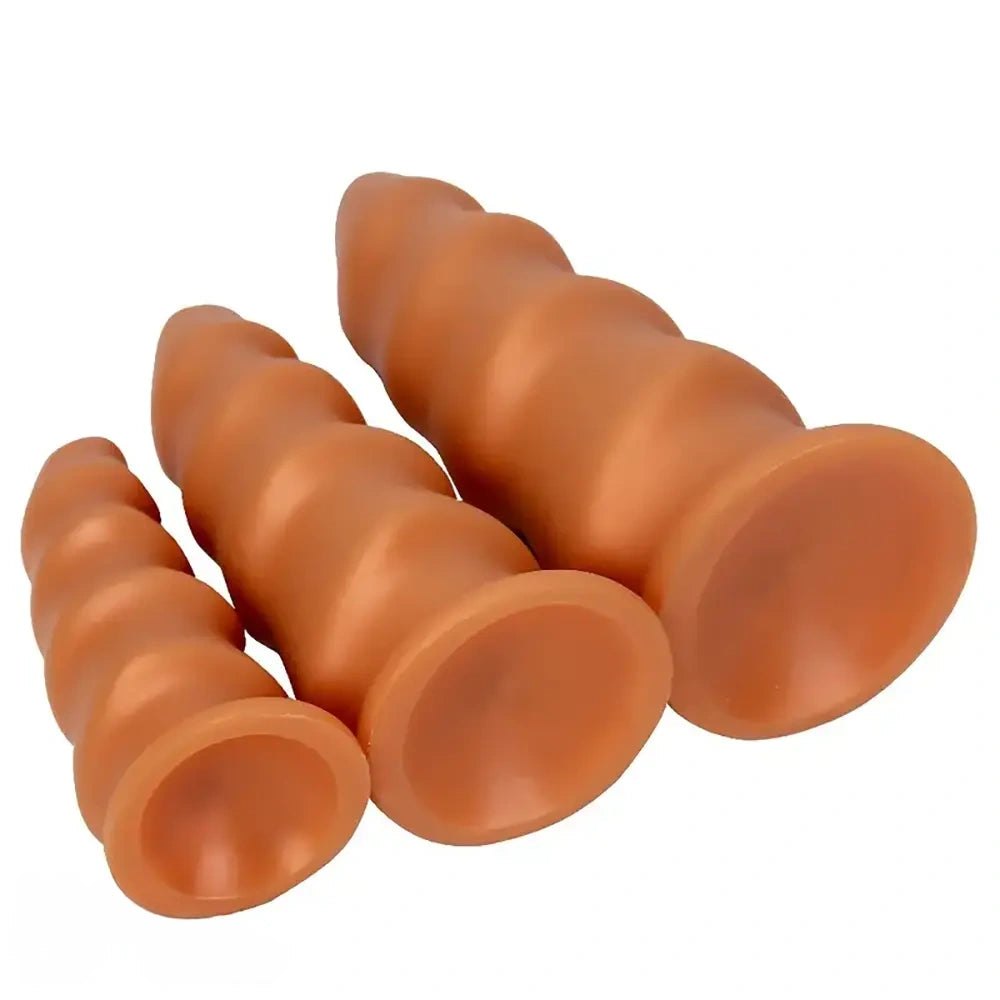 Ribbed tapered PVC anal dildo, photo 4