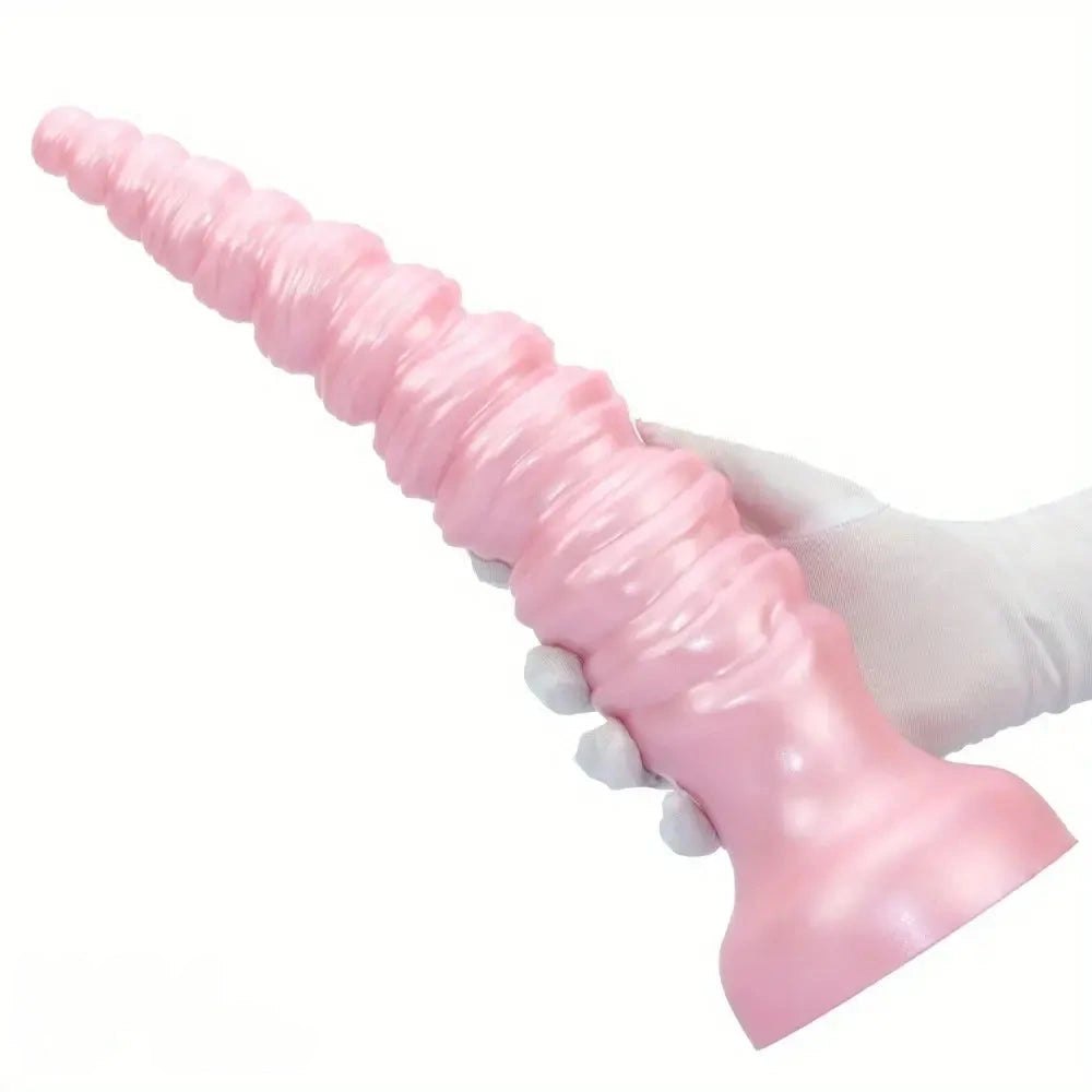 Ribbed tapered thick dildo, photo 2