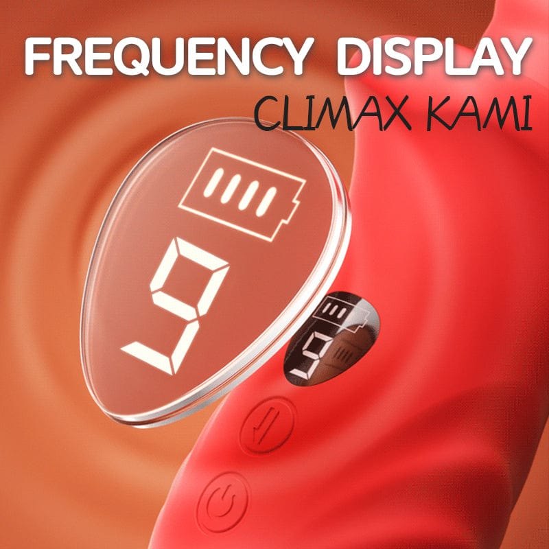 Red ribbed silicone thrusting vibrator, photo 2