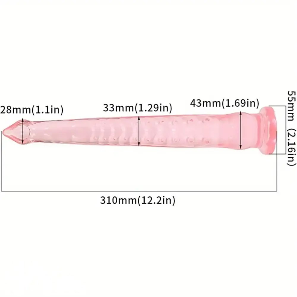Pink ribbed tentacle anal training dildo with suction cup base