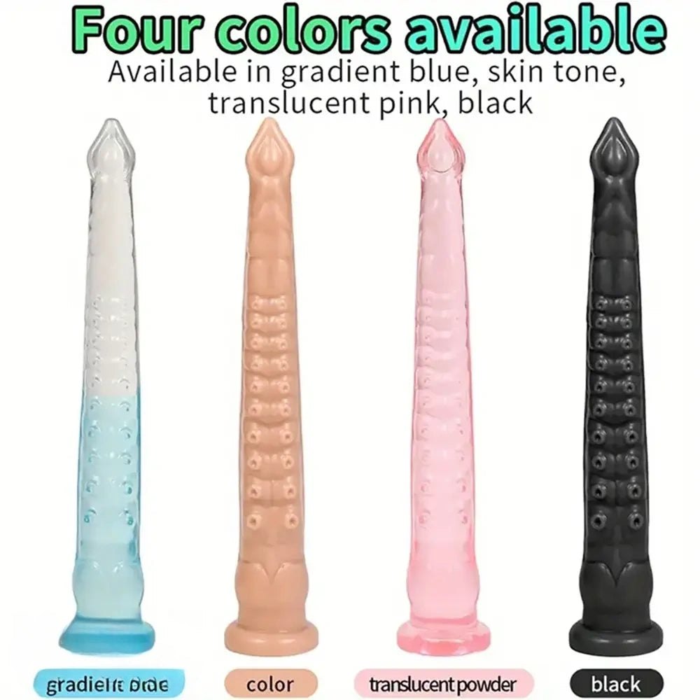 Ribbed tentacle anal training dildo with suction cup base, photo 1