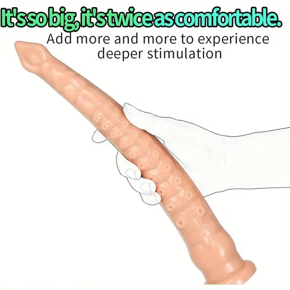 Ribbed tentacle anal training dildo with suction cup base, photo 11