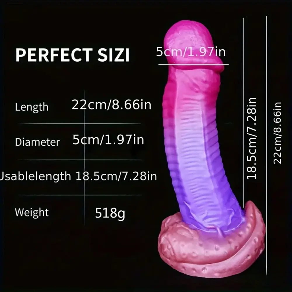 Pink purple gradient tentacle fantasy silicone dildo, photo 6