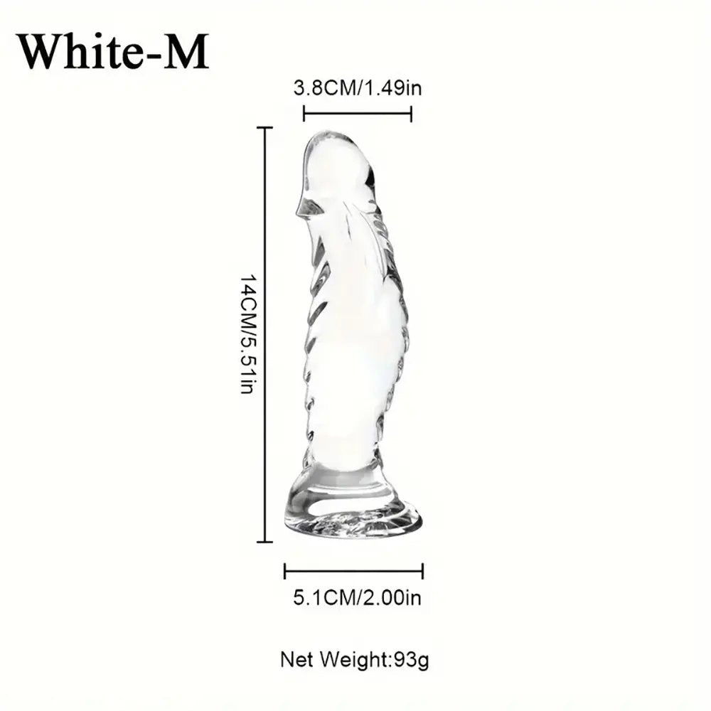 Clear ribbed textured pvc anal dildo