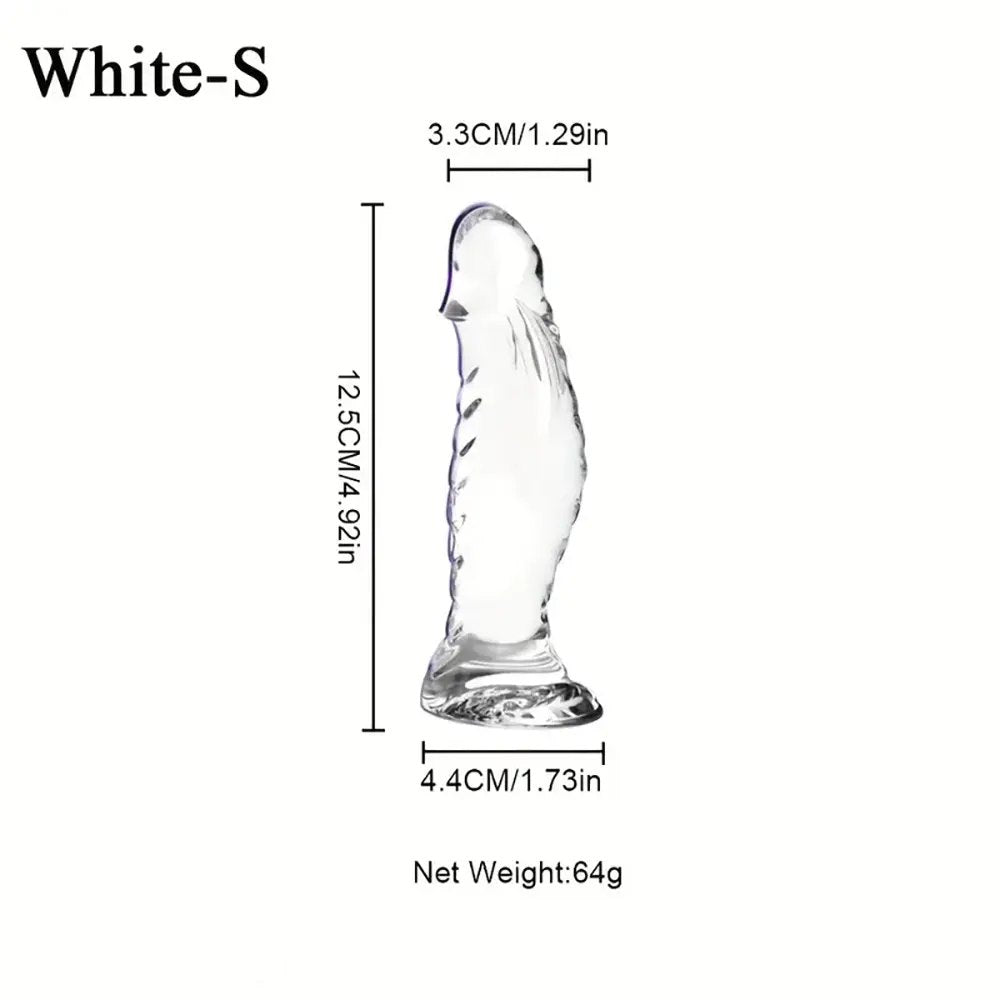 Clear ribbed textured pvc anal dildo