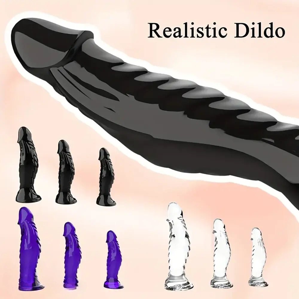 Ribbed textured pvc anal dildo, photo 1