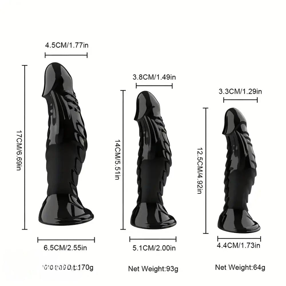 Ribbed textured pvc anal dildo, photo 9