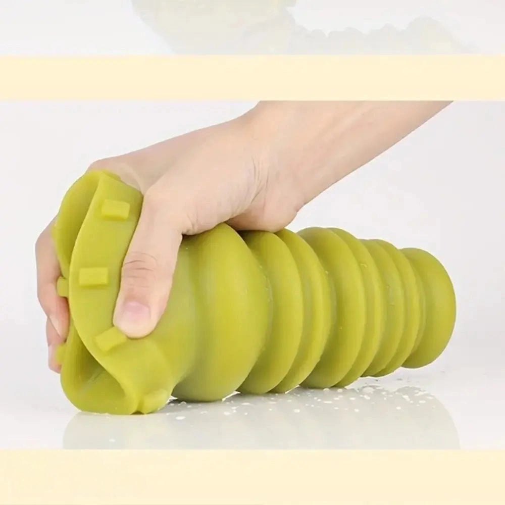 Ribbed yellow pink silicone dildo, photo 3