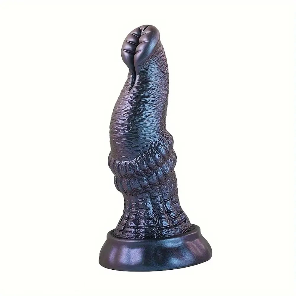 Dark iridescent ribbed trunk fantasy dildo, photo 2
