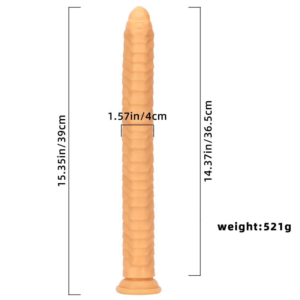 Flesh ribbed veined realistic dildo with defined head