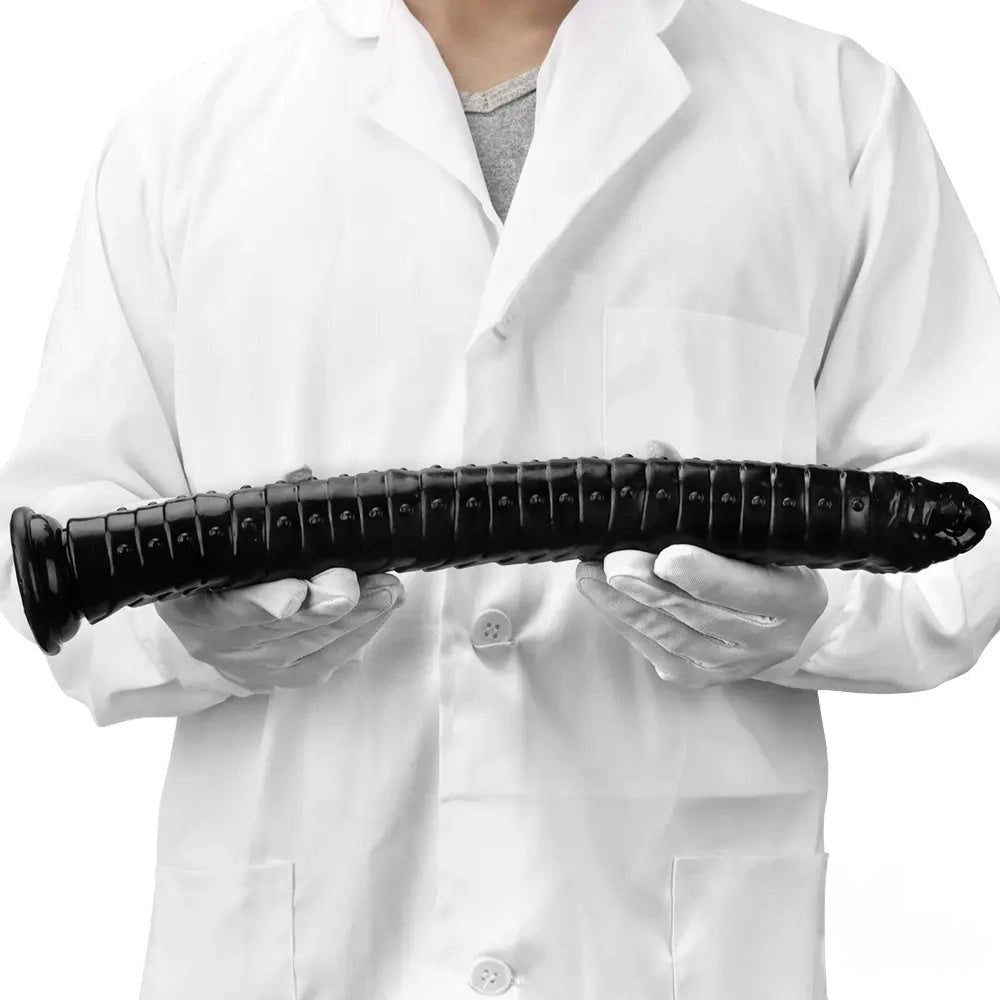 Ribbed veined realistic dildo with defined head, photo 15