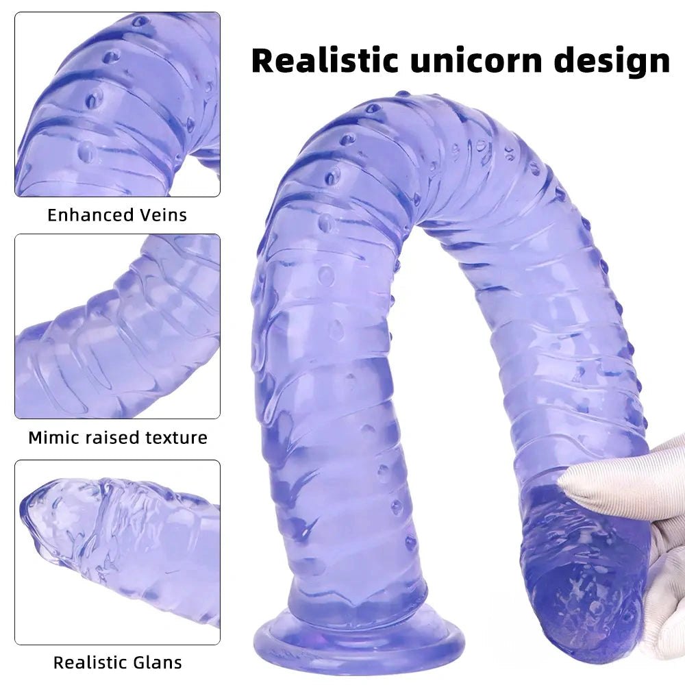 Ribbed veined realistic dildo with defined head, photo 2