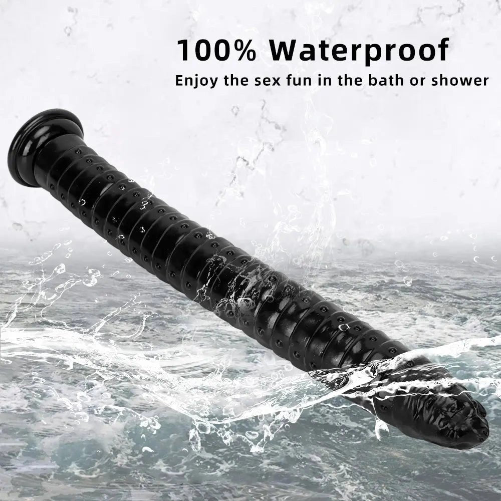 Ribbed veined realistic dildo with defined head, photo 5