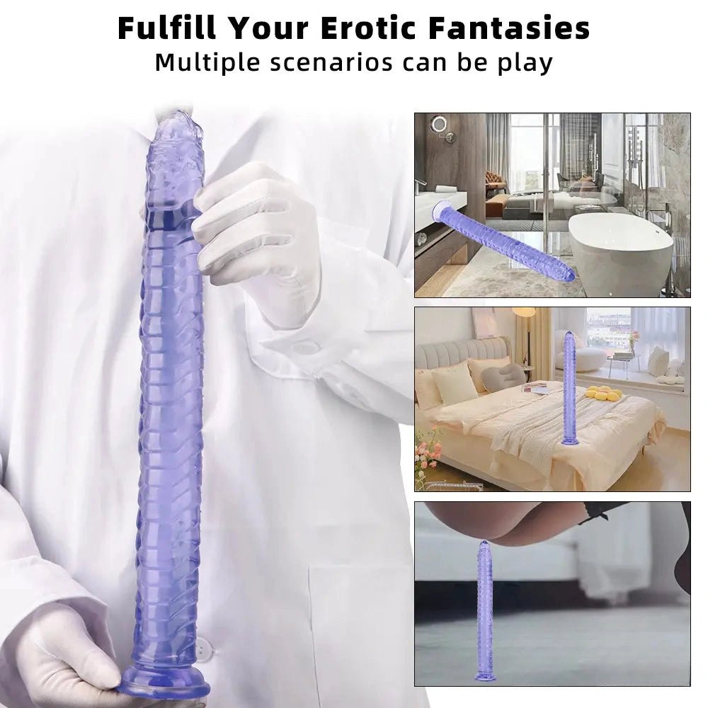 Ribbed veined realistic dildo with defined head, photo 7