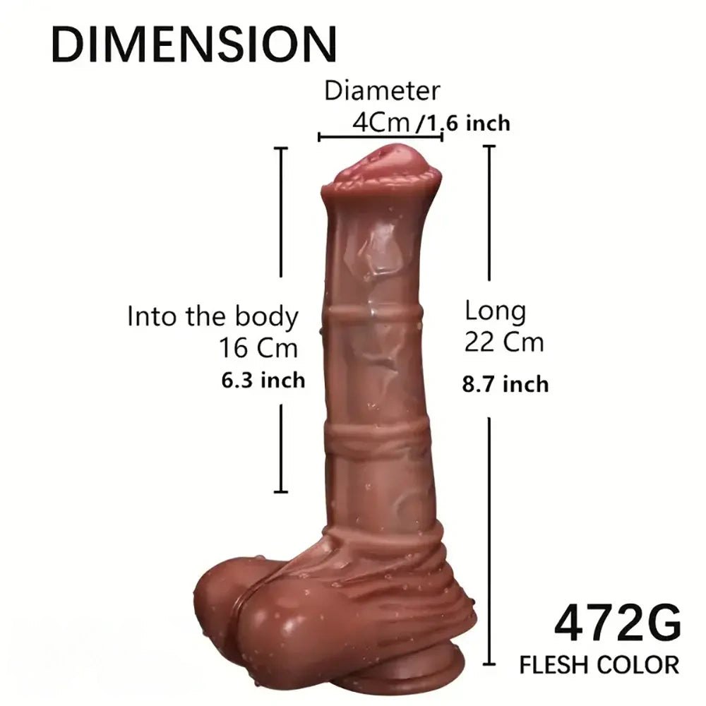 Flesh-tone ribbed vibrating dildo, photo 3