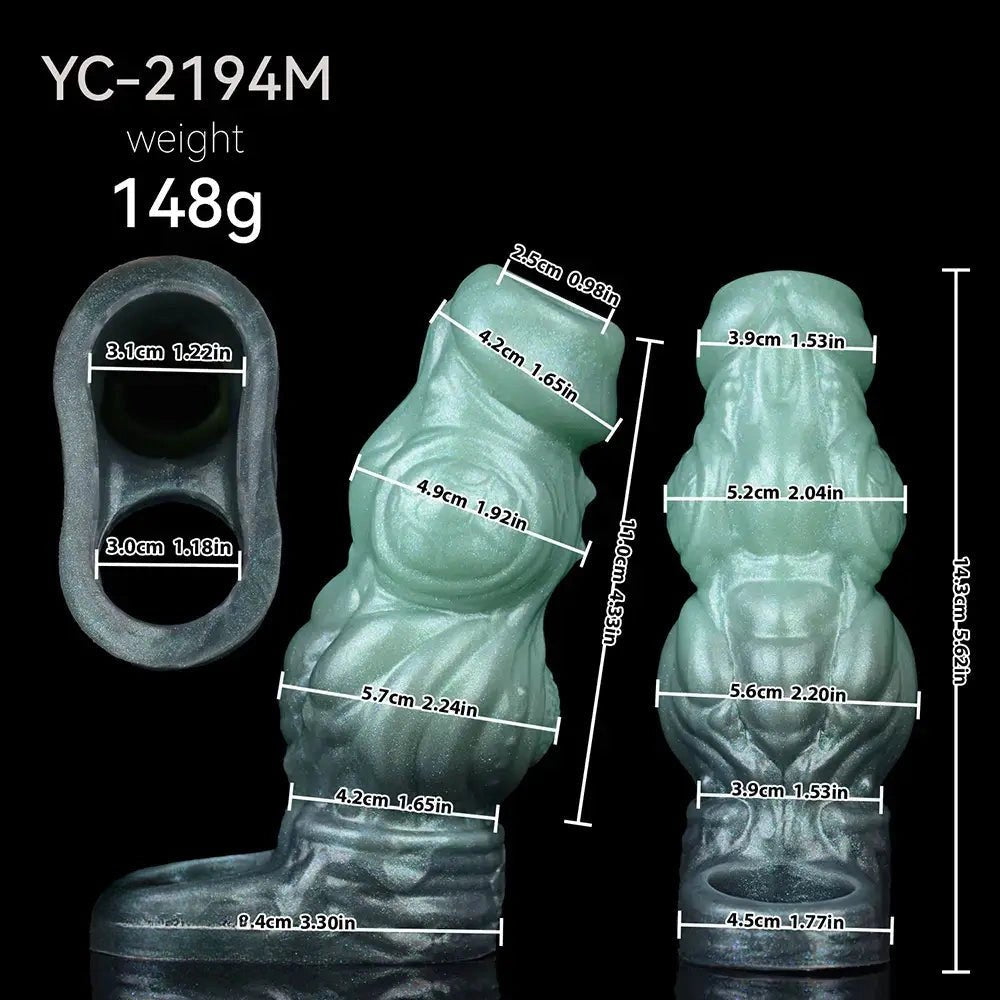 Ribbed silicone wearable dildo with ring base, photo 11