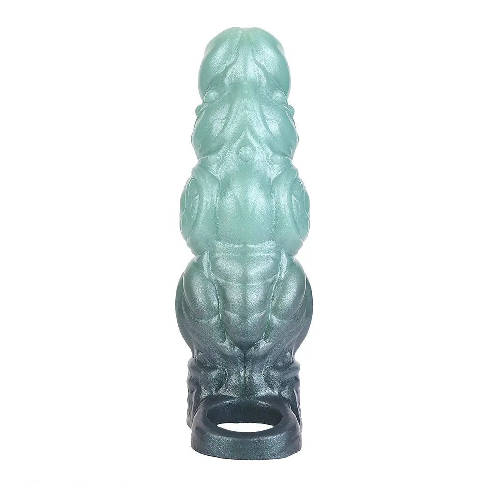 Ribbed silicone wearable dildo with ring base, photo 14