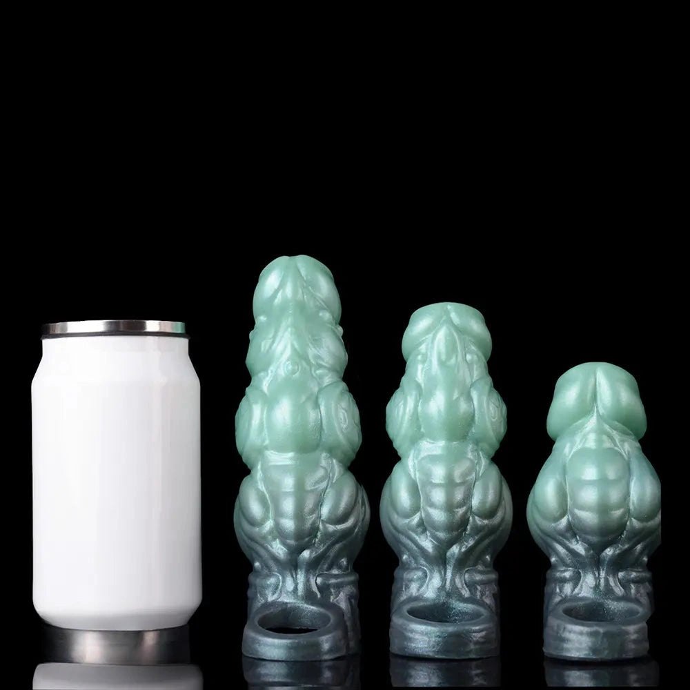 Ribbed silicone wearable dildo with ring base, photo 7
