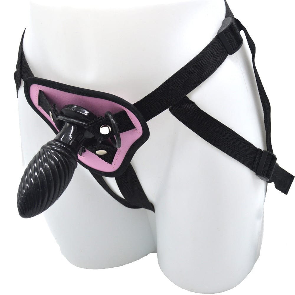 Pink ribbed wearable strap-on dildo, photo 7