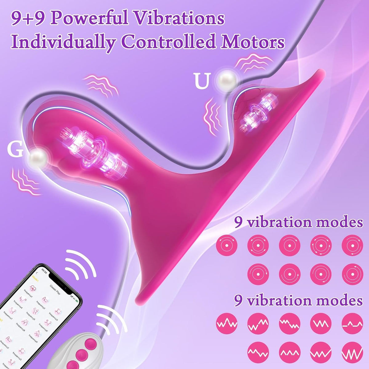 Rose red ride-on butterfly vibrator, photo 4