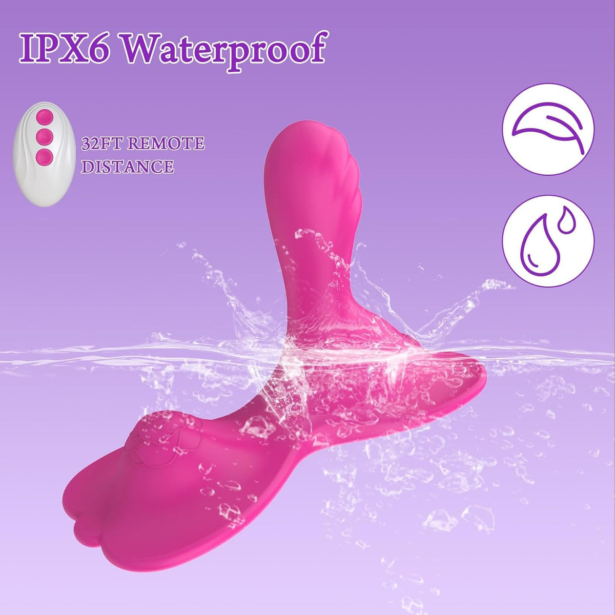 Rose red ride-on butterfly vibrator, photo 7