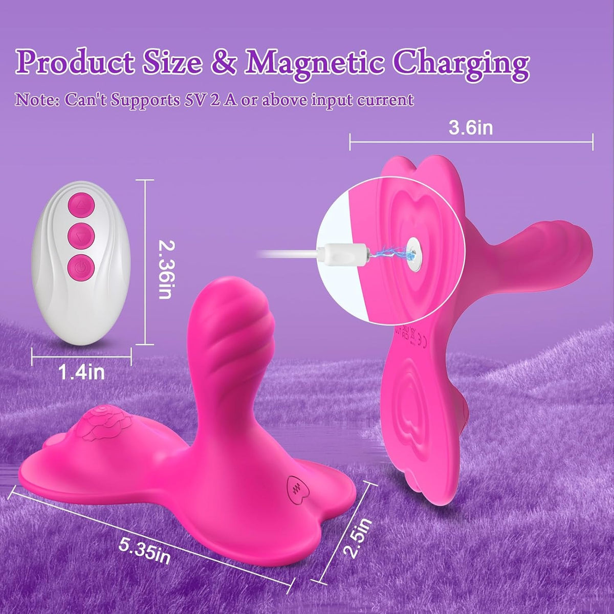 Rose red ride-on butterfly vibrator, photo 8