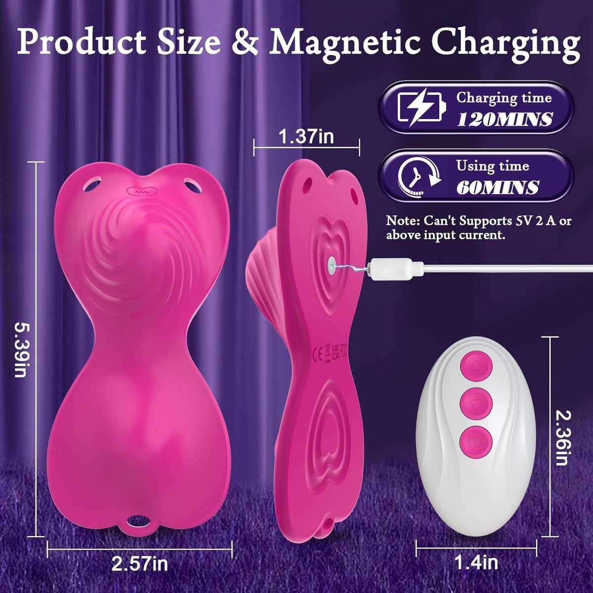 Rose red ride-on butterfly vibrator, photo 9